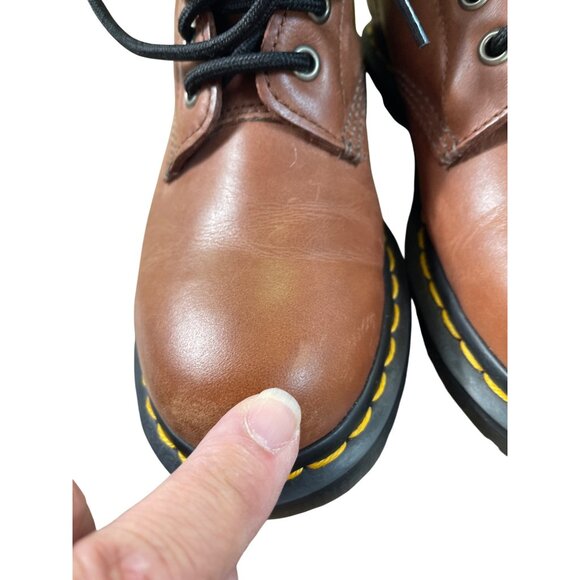 Dr. Martens Womans Brown Faux Leather Fur Lined Ankle Boots Size 6L SKU 8728 - Picture 8 of 16